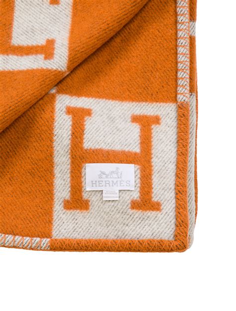 hermes avalon h baby blanket|Hermes throw blanket orange.